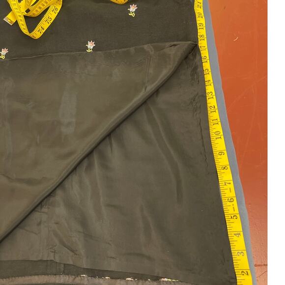 Kenar Halterneck Embroidered Maxi Dress with a Slit on the Left Side Black Sz 16 - Picture 8 of 12